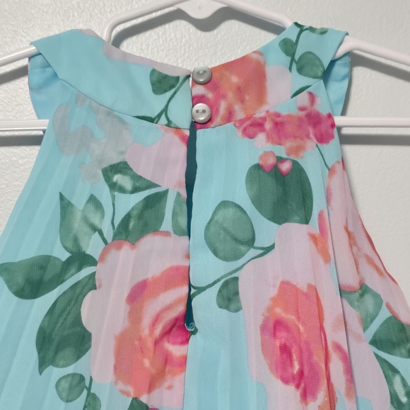 Iris & Ivy Toddler Girls 3T Pink Floral Pleated Trapeze Dress - Picture 5 of 11